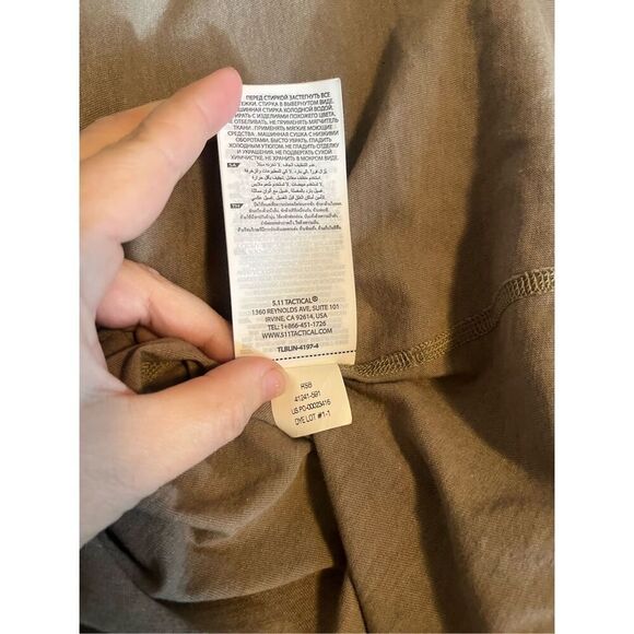 5.11 Tactical Tan Beige Cotton Blend Short Sleeve Collared Polo Shirt Mens XL - Picture 7 of 7
